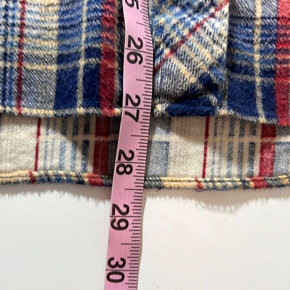Lord Jim Long Sleeve Checkered Flannel Shirt. Blue, Red, Beige. Size Medium - Picture 9 of 9